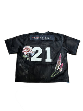 One of a Kind Floral Mesh Jersey