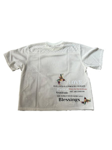 Gratitude & Blessings White Mesh Jersey