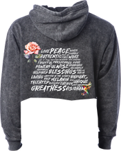 Load image into Gallery viewer, Spread Love Cropped Hoodie – Rose &amp; Hummingbird Edition