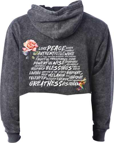 Spread Love Cropped Hoodie – Rose & Hummingbird Edition