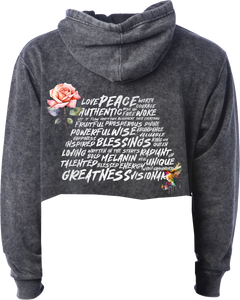 Spread Love Cropped Hoodie – Rose & Hummingbird Edition