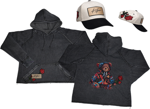 Teddy Rose Hoodie + Rose Patch Brim