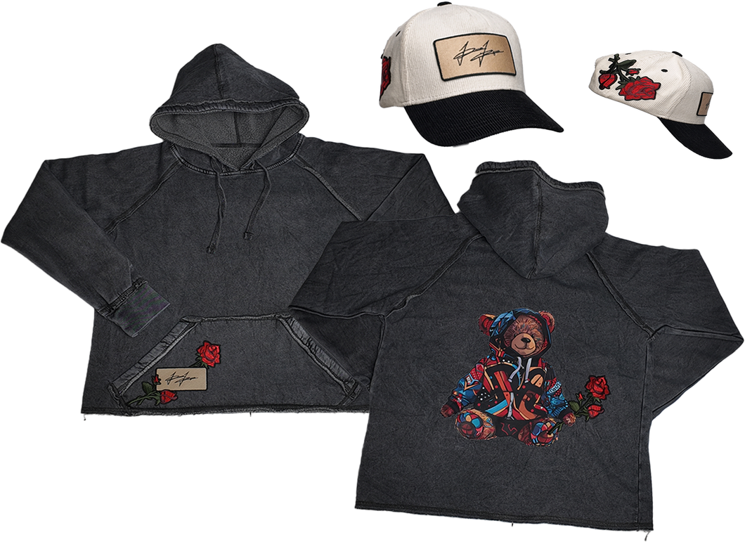 Teddy Rose Hoodie + Rose Patch Brim